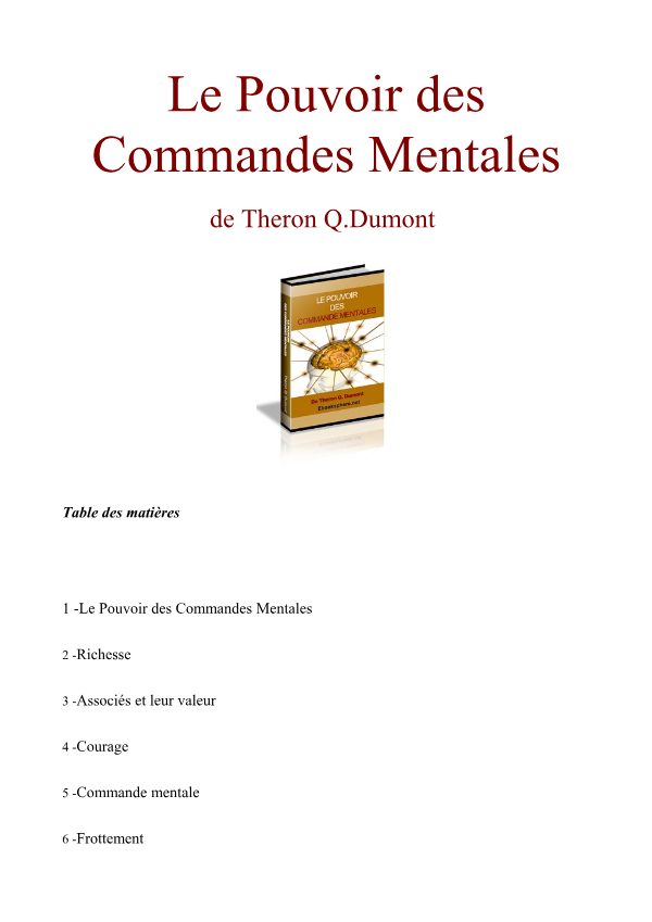 Le pouvoir des commandes mentales