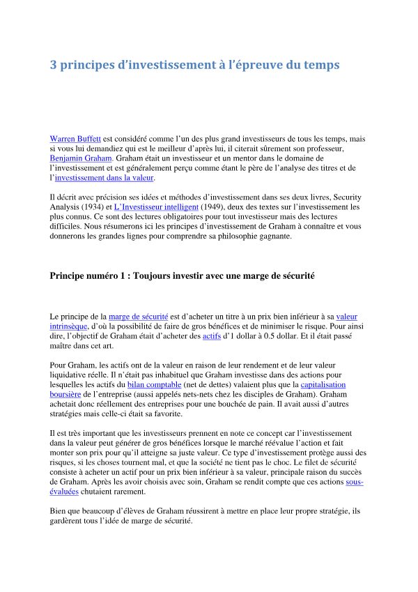 Couverture de 3 principes d'investissement à l'épreuve du temps