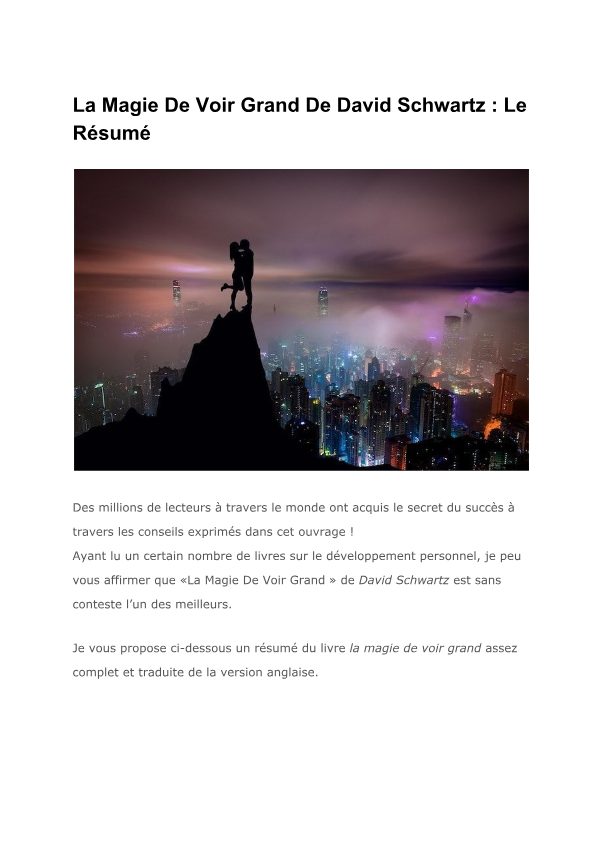 Couverture de La magie de voir grand (résumé)