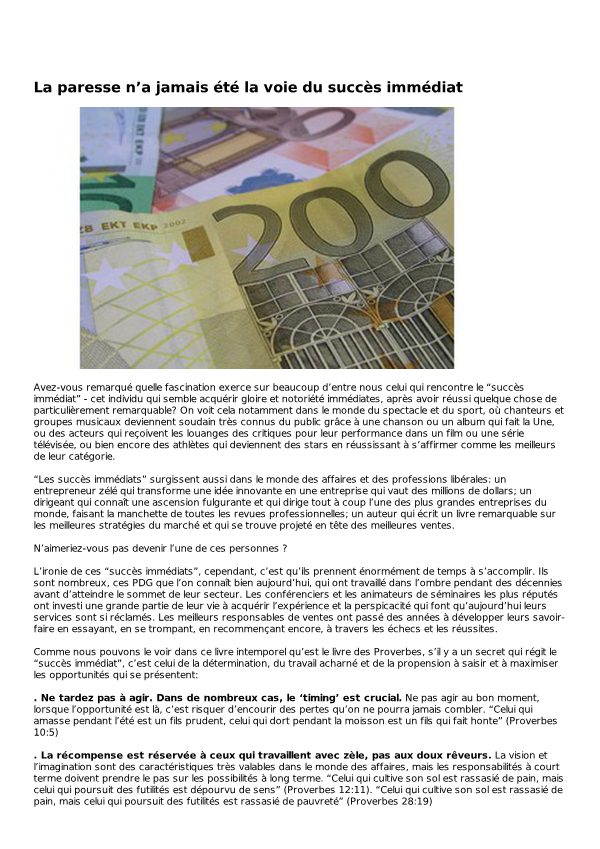 Couverture de La-paresse-na-jamais-ete-la-voie-du-succes-immedia