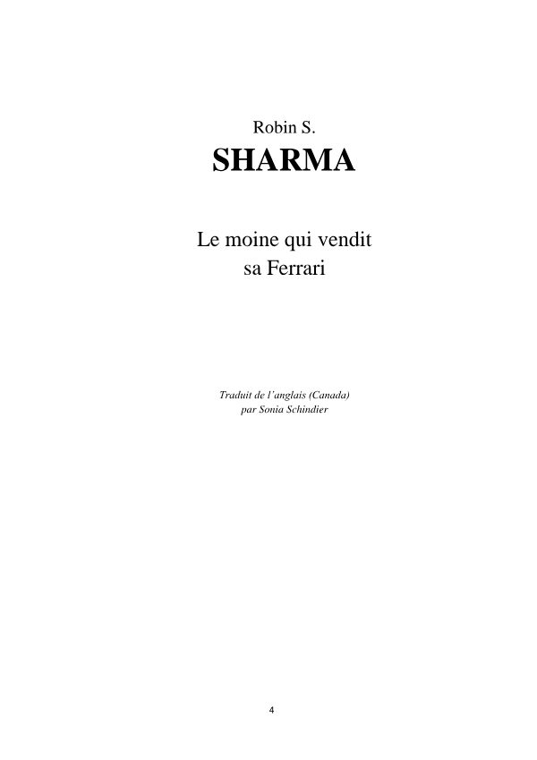 Couverture de Robin S Sharma - Le moine qui vendit sa ferrari