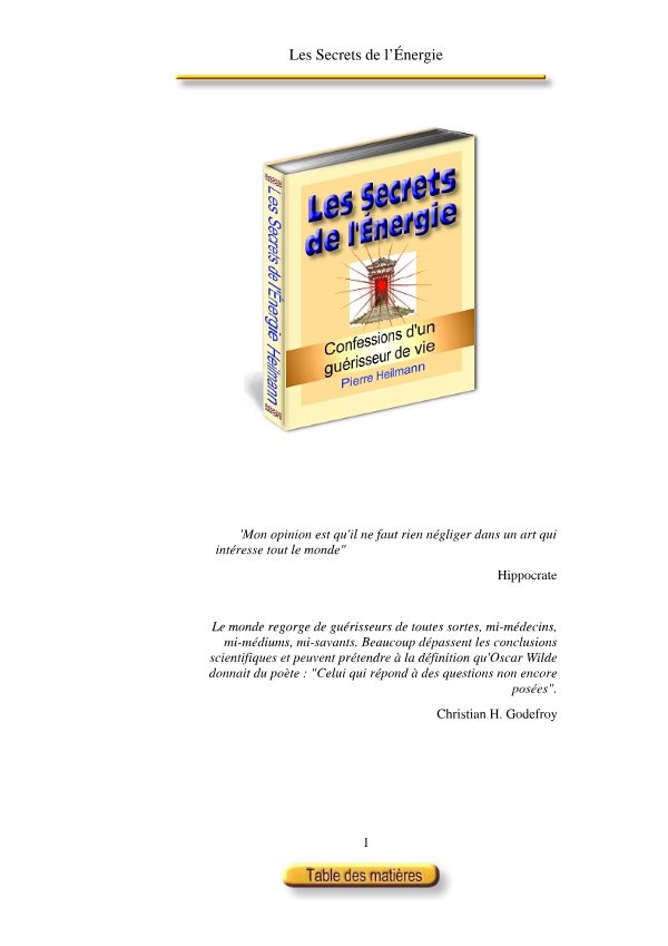Couverture de Secret de l energie
