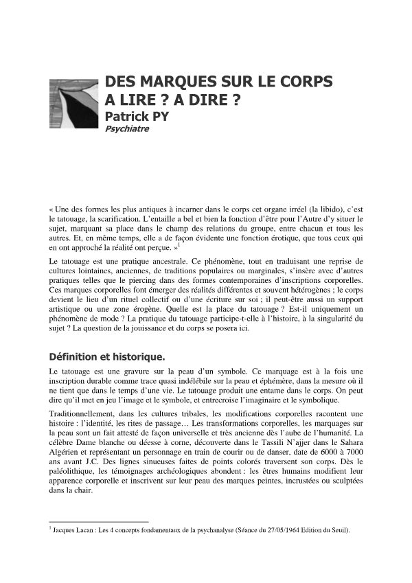 Couverture de Les marques sur le corps