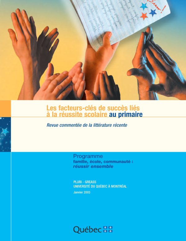 Couverture de Les facteurs-clés de la réussite scolaire au primaire