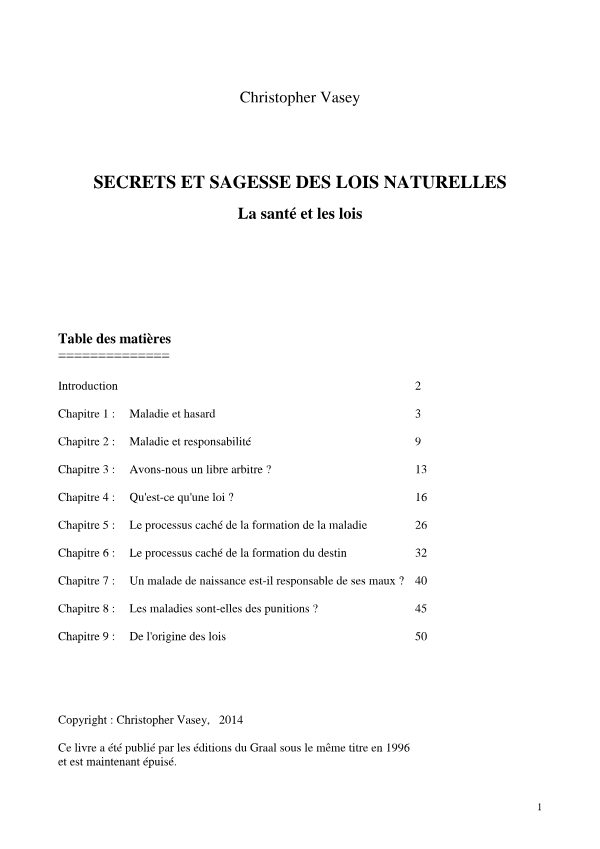 Couverture de Secret et sagesse des lois naturelle