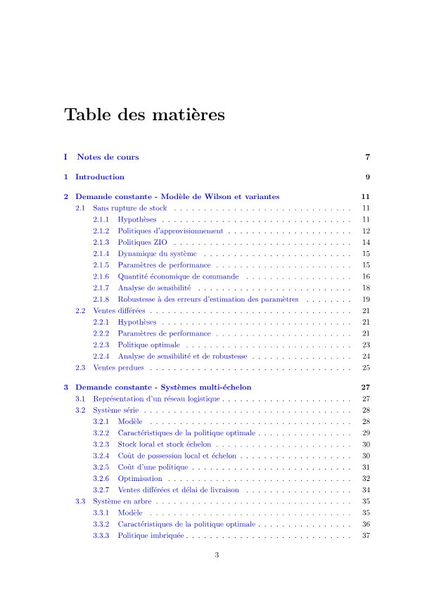 Couverture de Gestion des stoks
