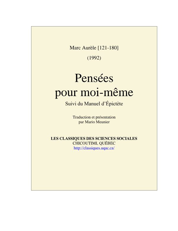 Pensées pour moi-même